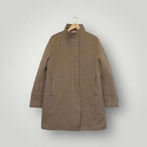 J.Crew Stadium Cloth Nello Gori Wool Blend Coat Beige Size 12  Outdoor Women’s